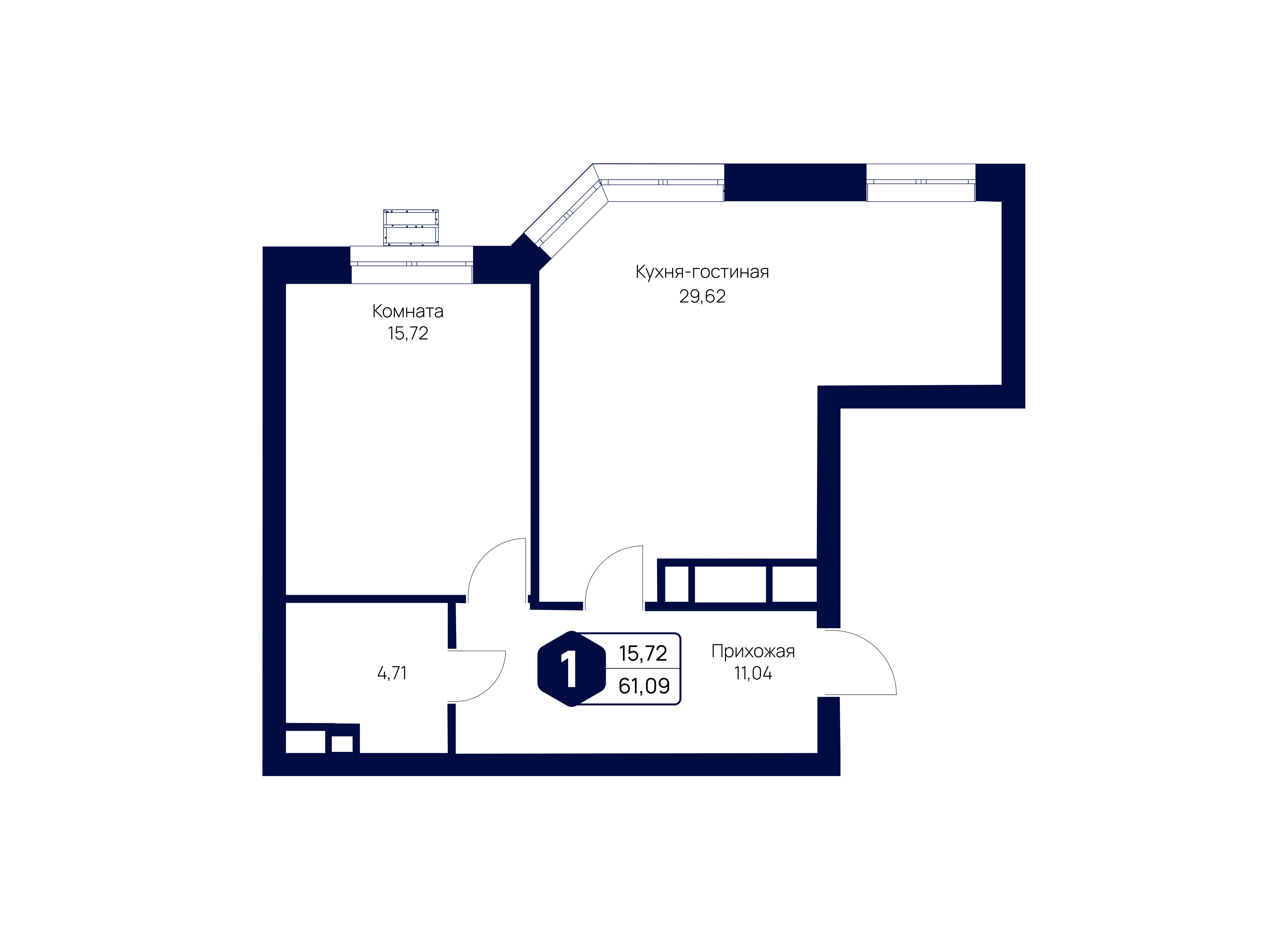 Планировка 1-комн.