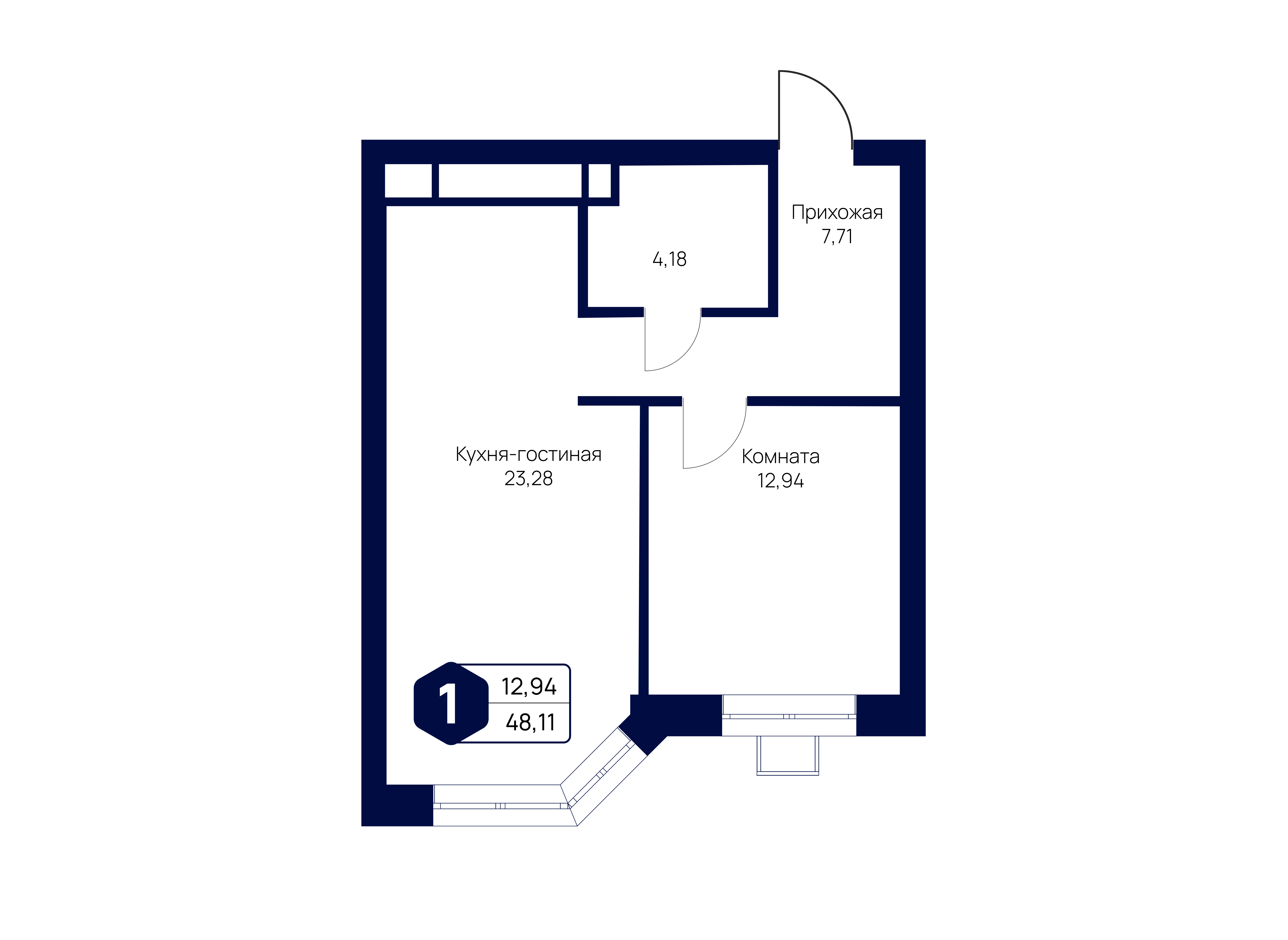 Планировка 1-комн.