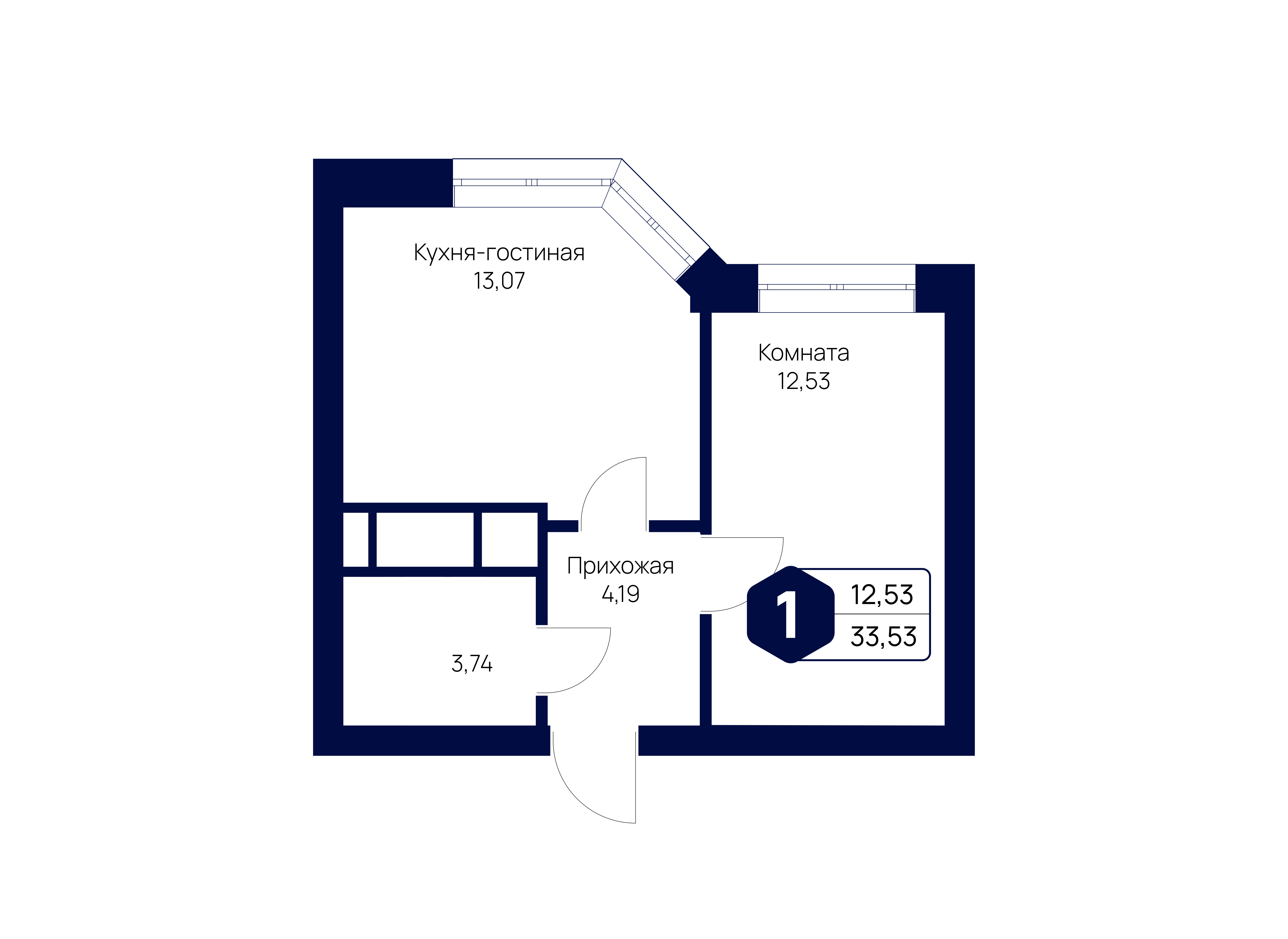 Планировка 1-комн.