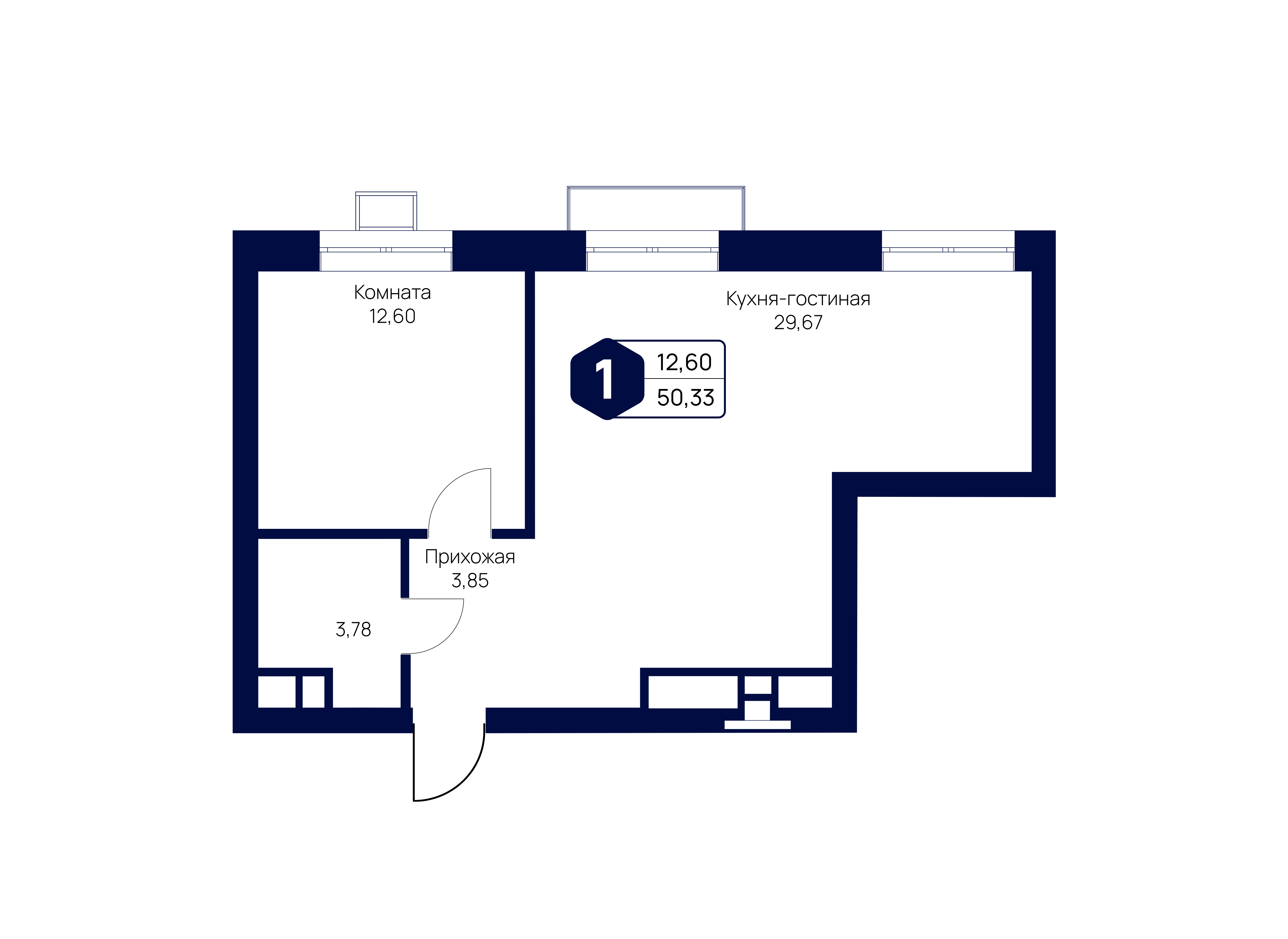 Планировка 1-комн.