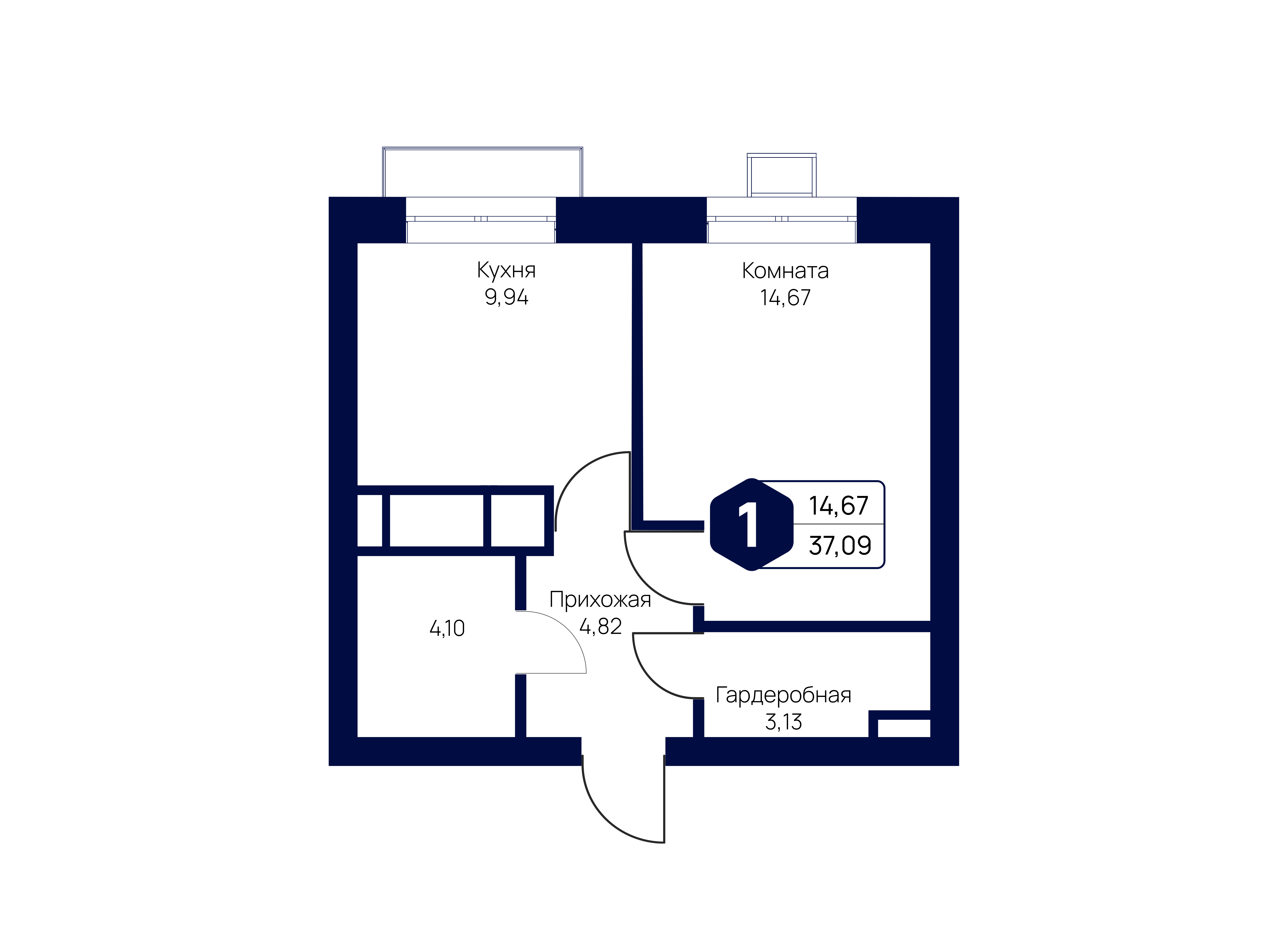 Планировка 1-комн.