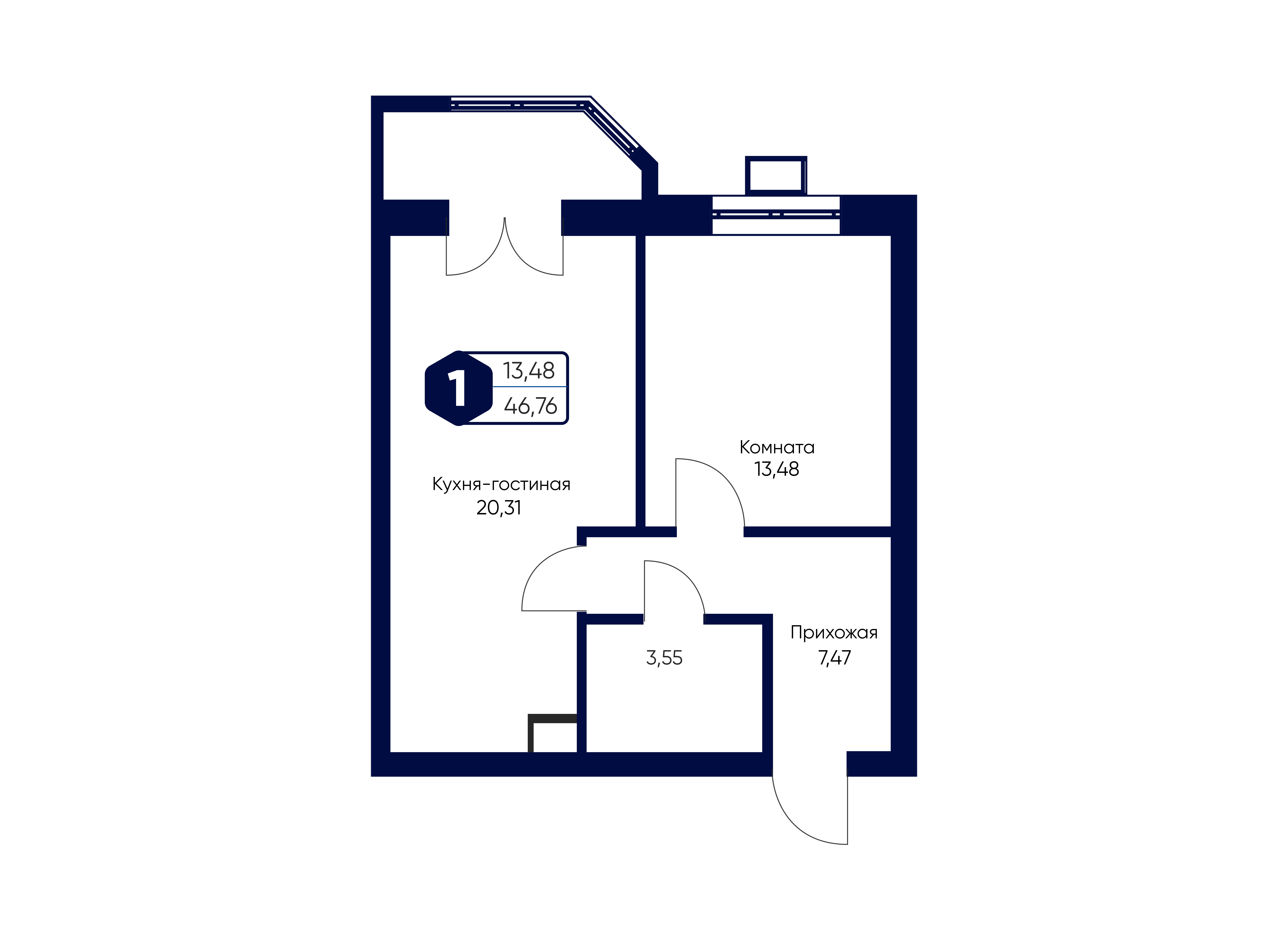 Планировка 1-комн.