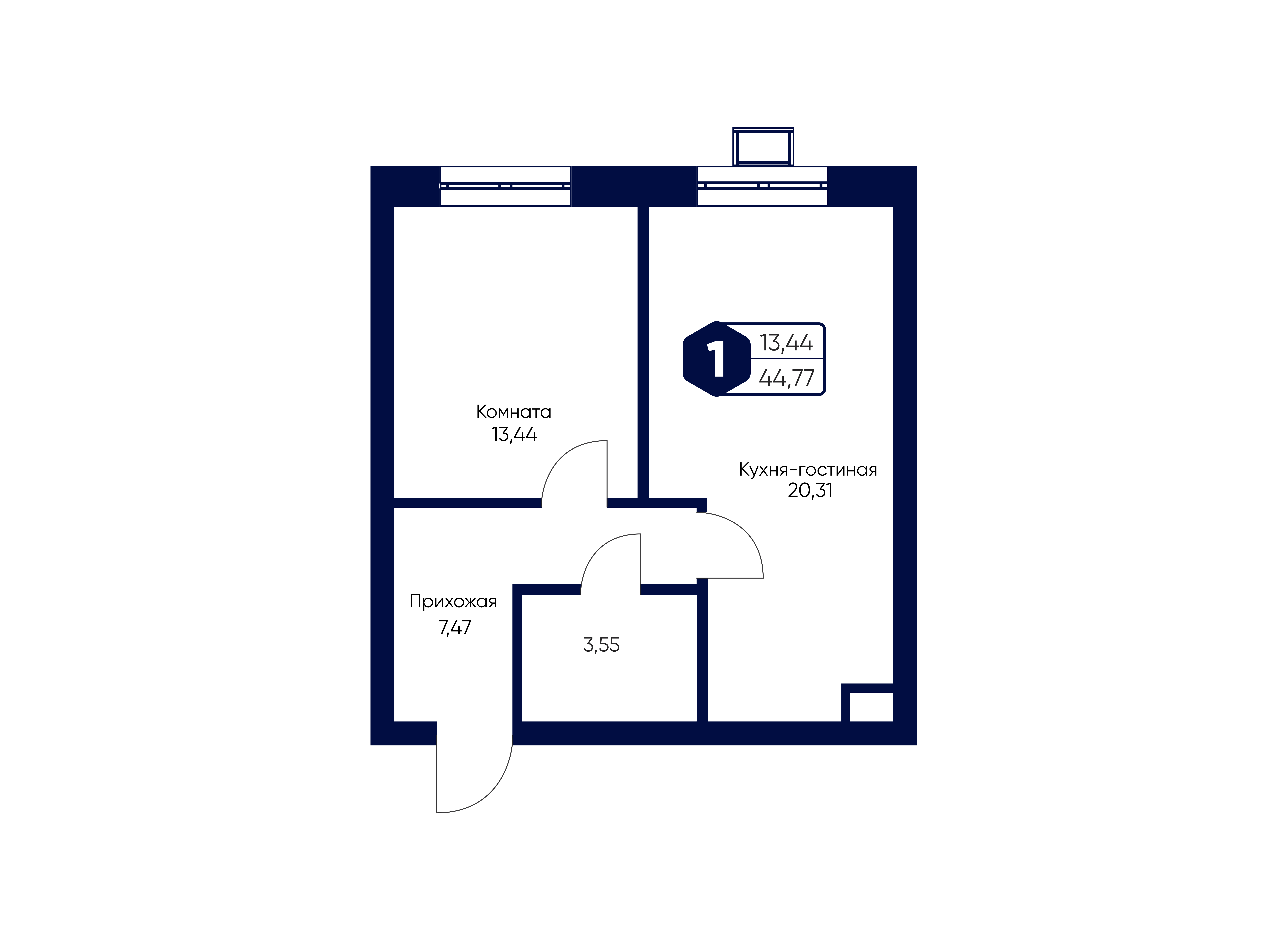 Планировка 1-комн.