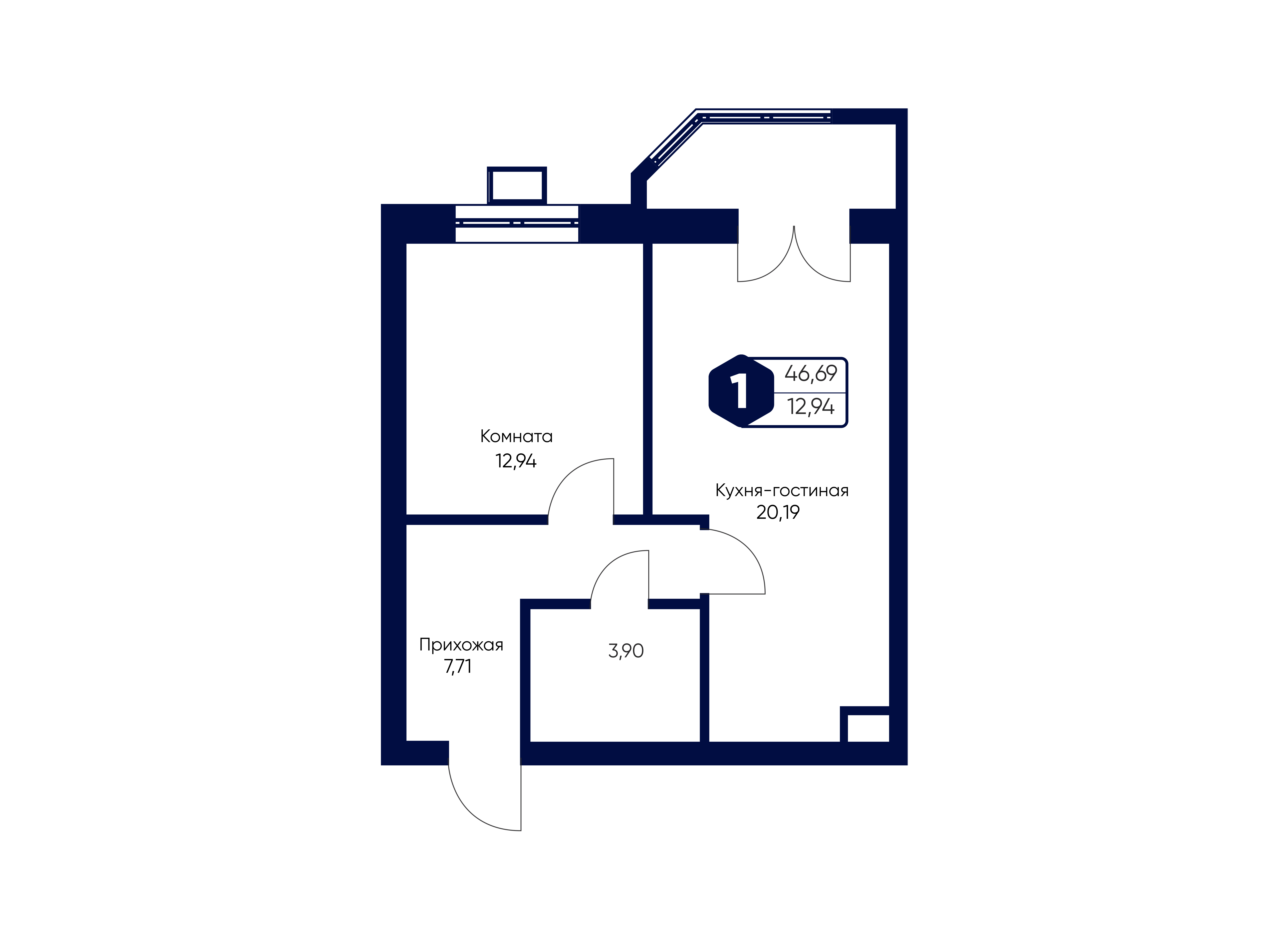 Планировка 1-комн.